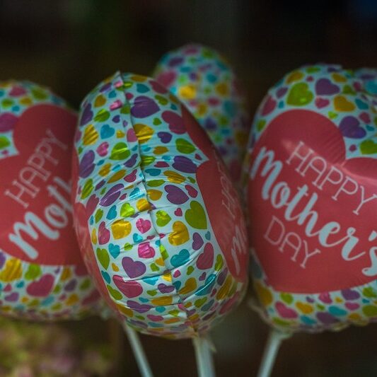 Image of balloons with 'Happy Mother's Day'